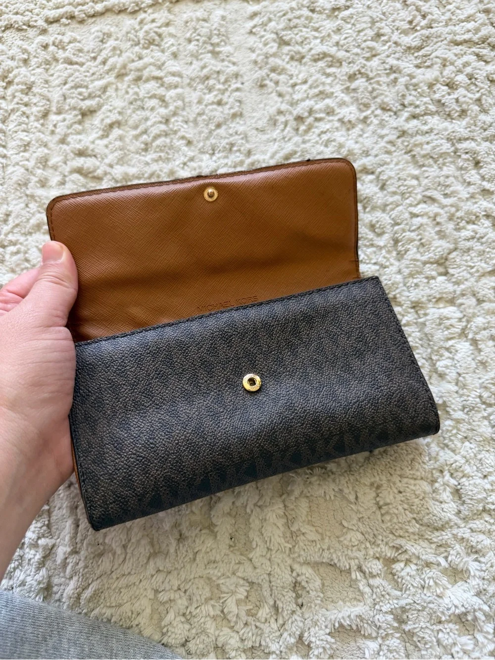 Michael Kors Jet Set Trifold Wallet Brown Leather